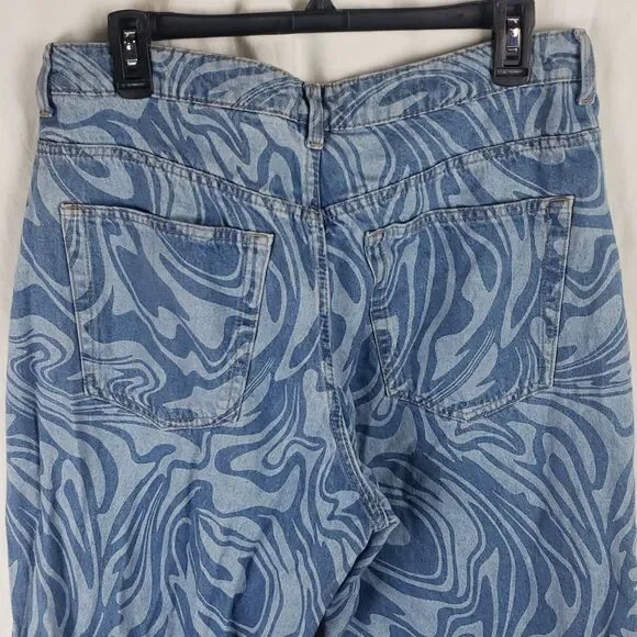 Divided H&M Women's 10 Swirl Blue Jeans - Picture 10 of 15
